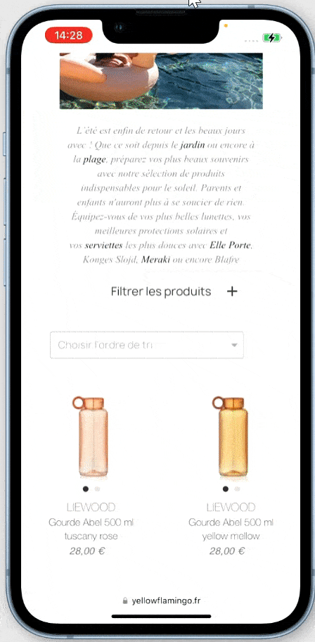Test mobile Ecommerce iPhone 14
