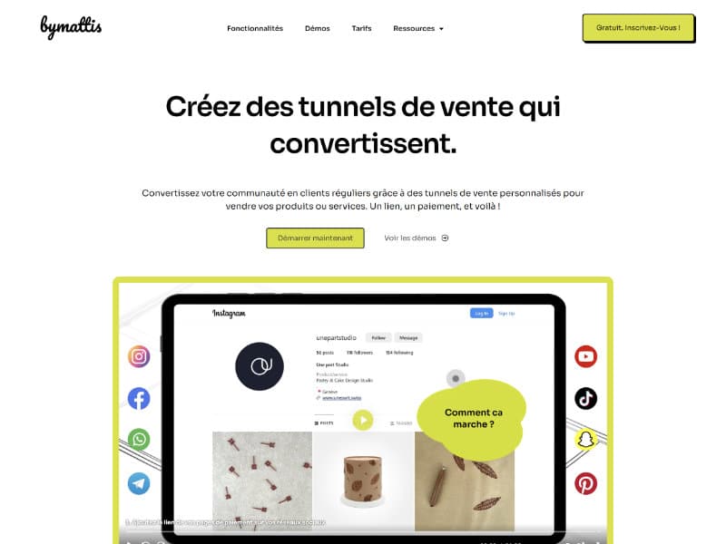 Tunnels de vente personnalisés avec bymattis.com