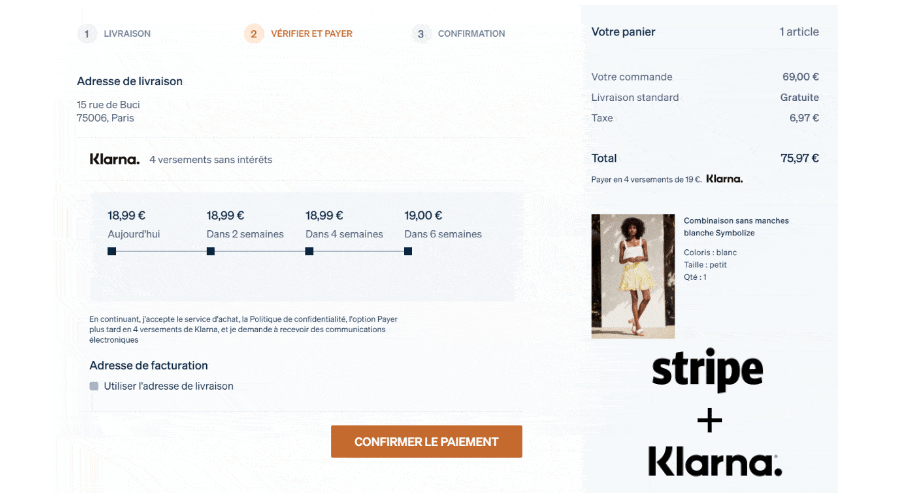 Intégration Klarna avec Stripe