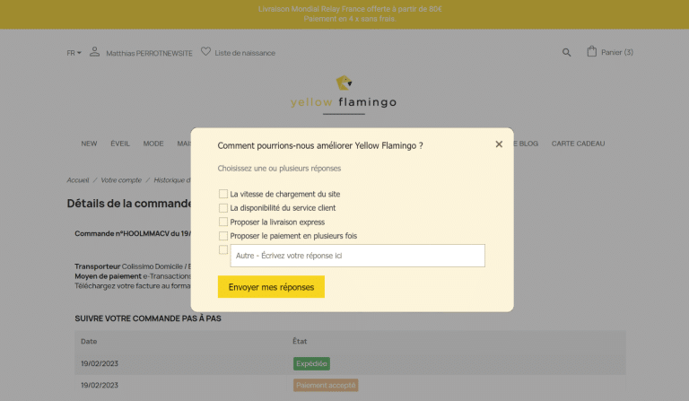 Sondage Ecommerce Avis Clients NPS